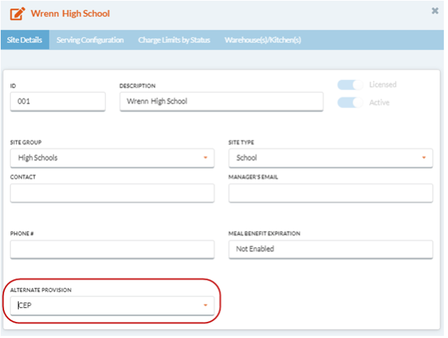 site details tab